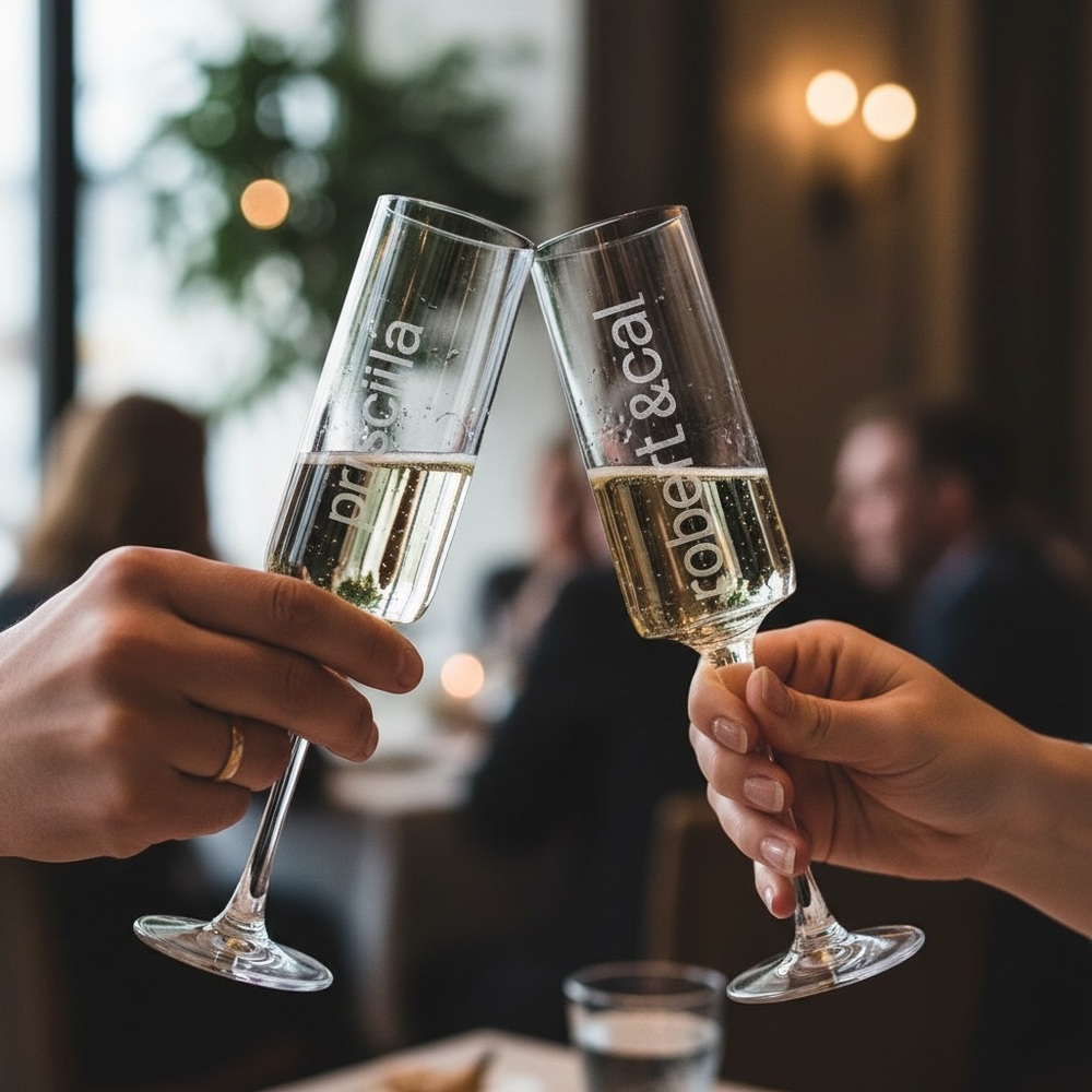 Personalized Champagne Flutes - Clear